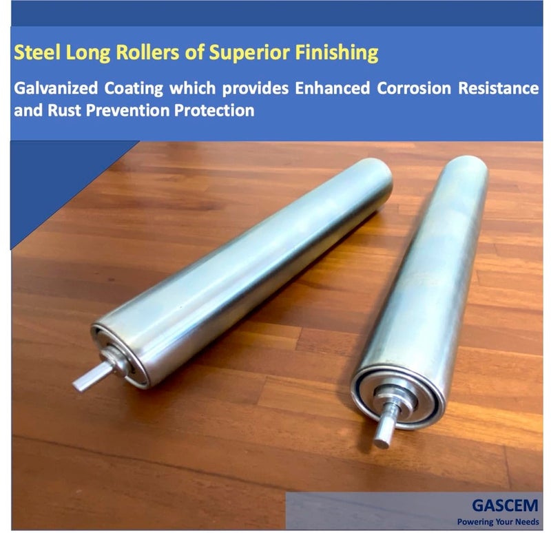 Gascem 10"BF Length 1.5" Dia Galvanized Steel Conveyor Roller, Axle Diameter 1/4" I Pack of 2 Conveyor Rollers I Replacement Steel Roller for Rollers Conveyor, Roller Stands for Woodworking, Cat/Dog Fence - Image 3